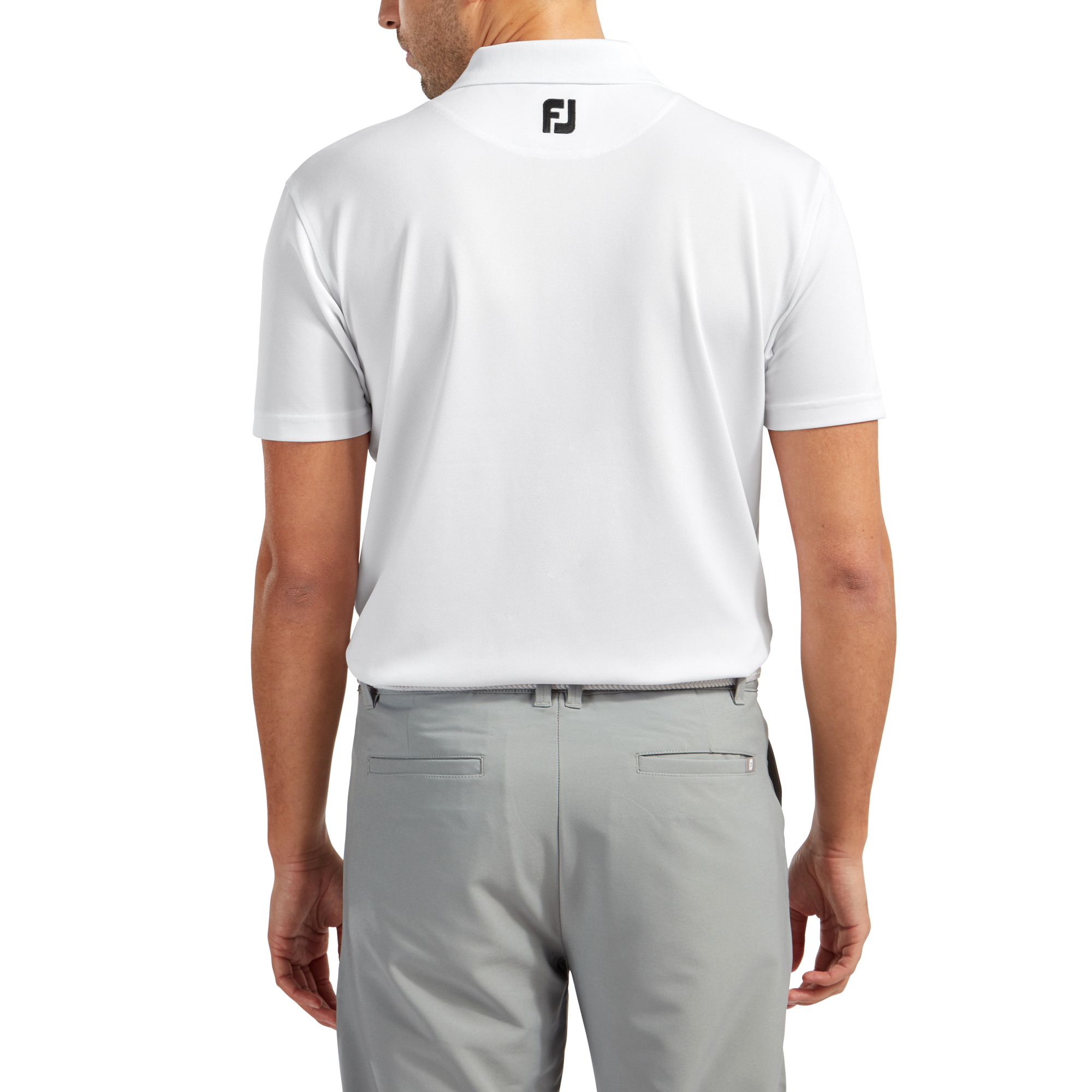 Stretch Piqu&eacute; mit Rippenstrick-Kragen, Uni