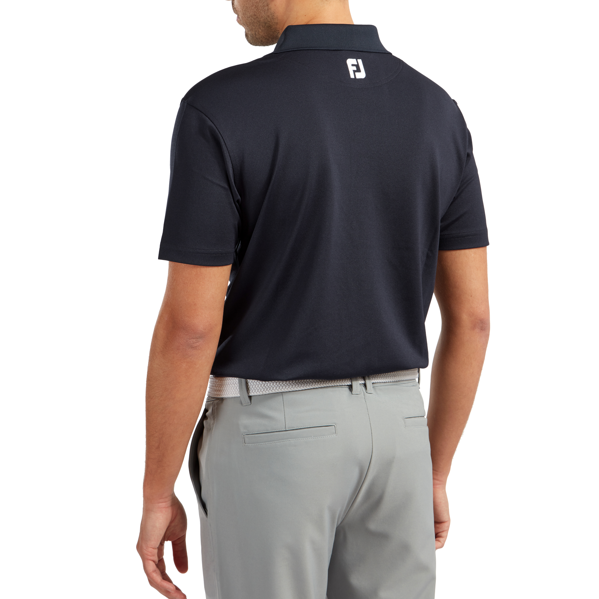 Stretch Piqu&eacute; mit Rippenstrick-Kragen, Uni