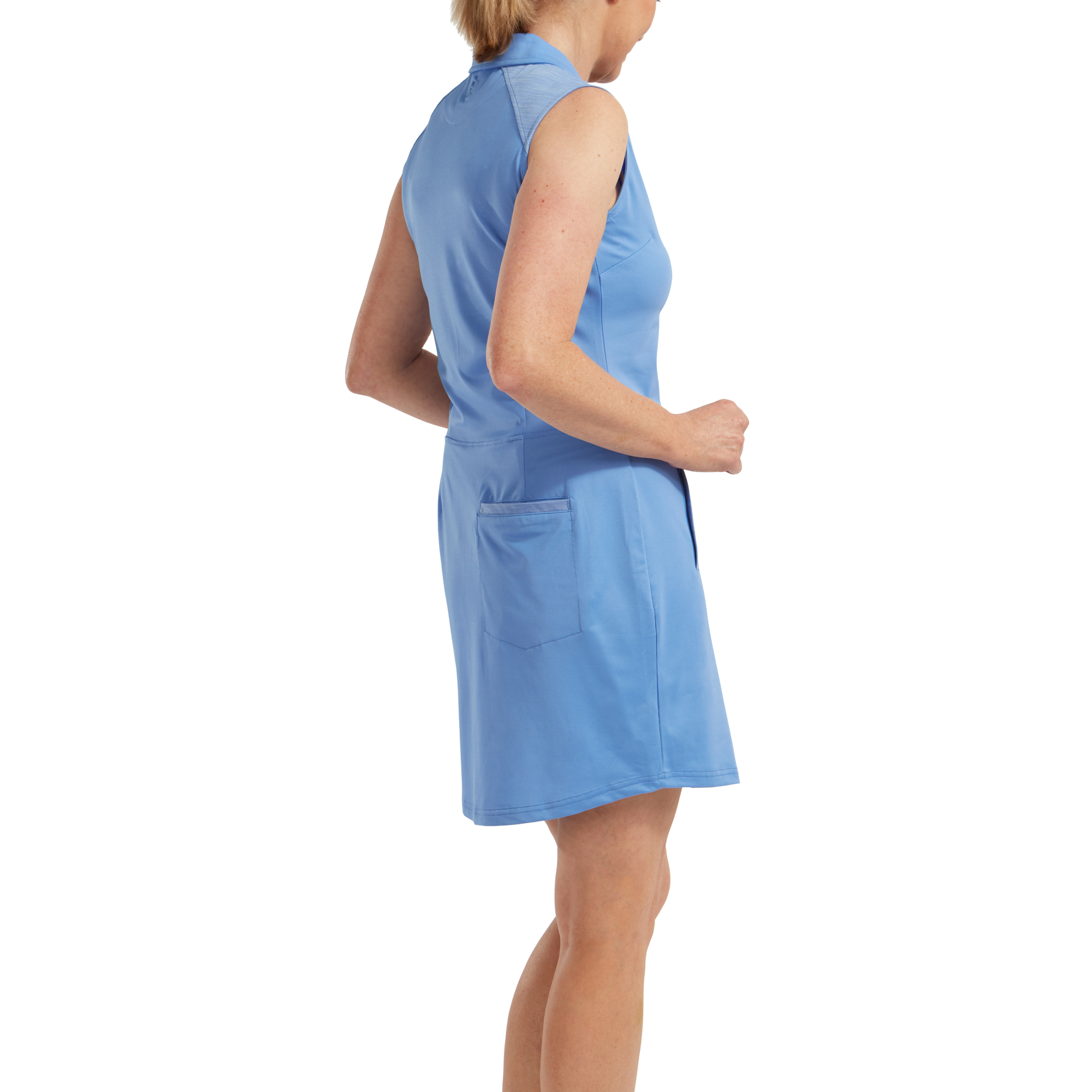 Pikee-Kleid mit angedeuteten Cap-&Auml;rmeln