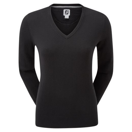 Wollmischpullover mit V-Ausschnitt