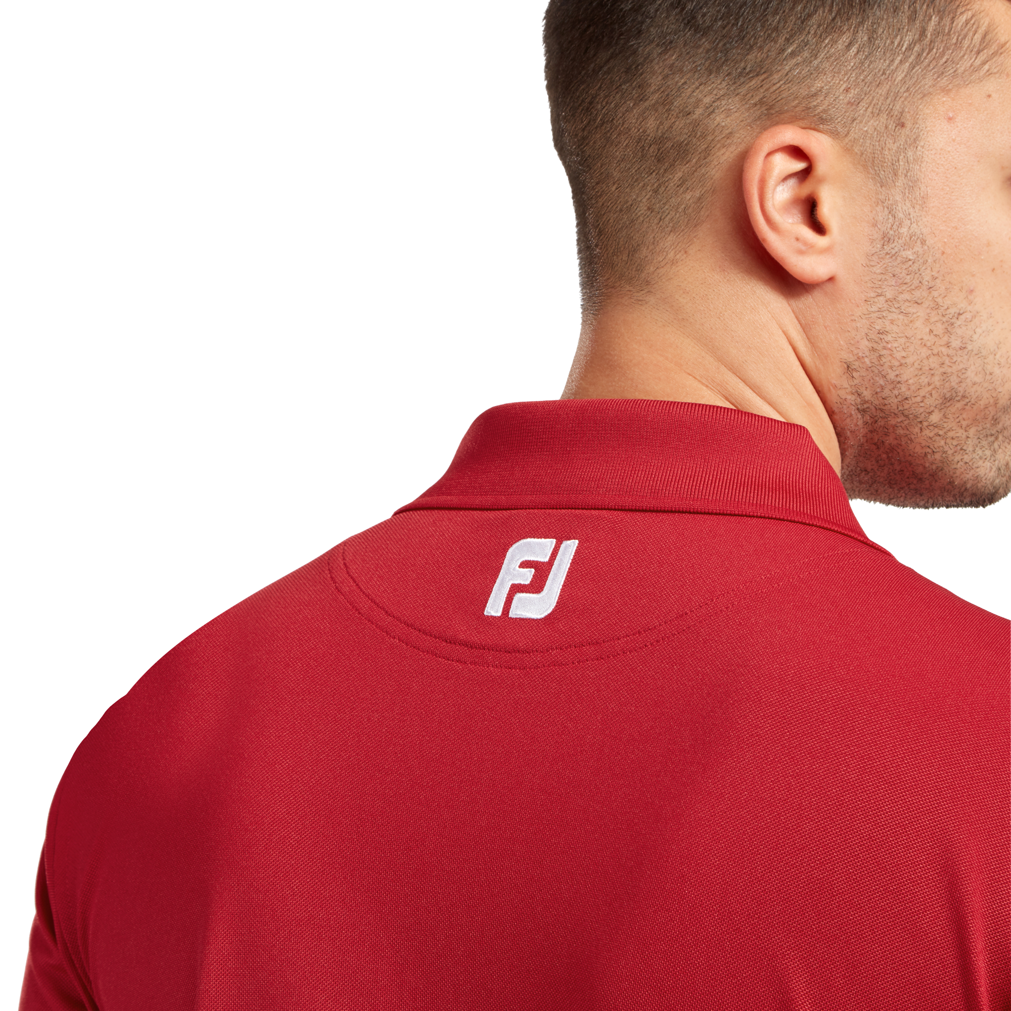 Stretch Piqu&eacute; mit Rippenstrick-Kragen, Uni